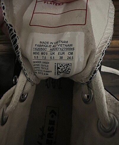38 Beden siyah Renk CONVERSE CHUCK 70