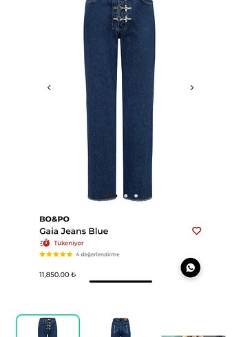 Zara Bo Po Gaia Mavi Denim Jean