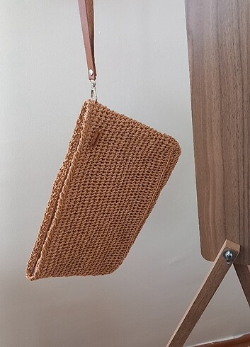Beden kahverengi Renk Kagit ip clutch çanta