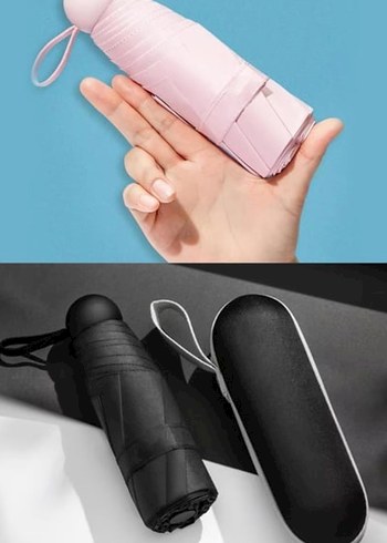 Siyah Minimalist kapsül  Şemsiye - Görsel 2