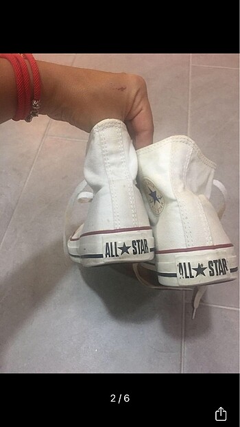 36,5 Beden beyaz Renk Converse az kullanılmış 36,5 numara