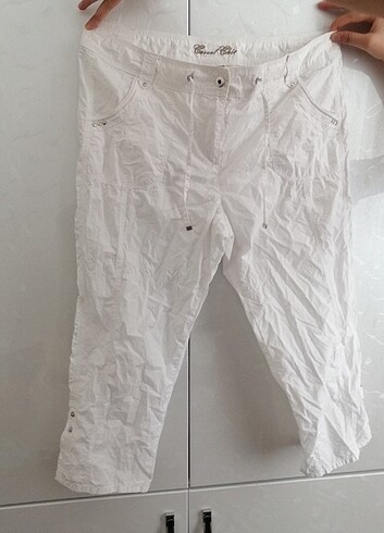 46 Beden beyaz Renk Beyaz pareşüt pantolon 