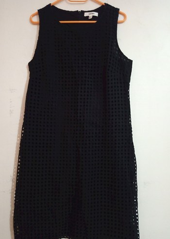 Siyah Midi Kolsuz Triko Elbise - Görsel 2