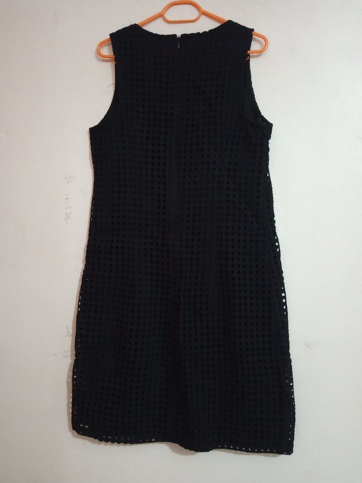 Siyah Midi Kolsuz Triko Elbise - Görsel 4