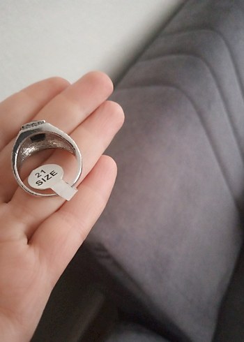 Siyah Taşlı Gotik Erkek Yüzük - Görsel 5