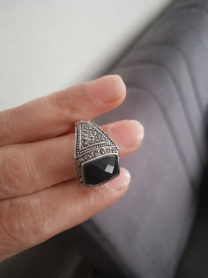 Siyah Taşlı Gotik Erkek Yüzük - Görsel 4