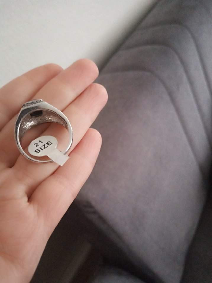 Siyah Taşlı Gotik Erkek Yüzük - Görsel 5