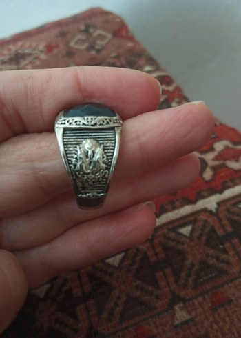 Erkek Vintage Gotik Siyah Taşlı Yüzük - Görsel 4