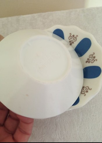 American Vintage Mavi Baskılı Çay Tabağı