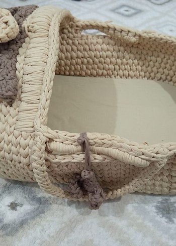 Beden ten rengi Renk Bej Örgü Bebek Sepeti el örgüsü özel yapım