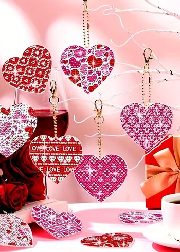 15 Parça Kendin Yap Elmas Boyama Anahtarlık/Çanta Aksesuarı - Görsel 2