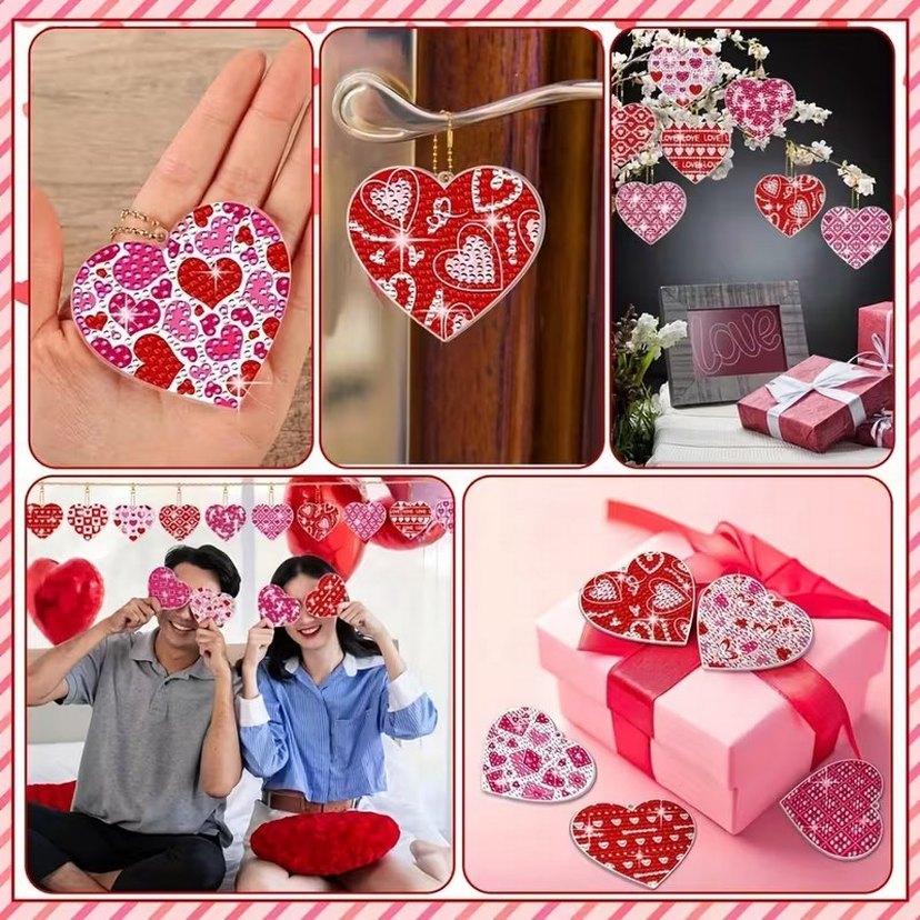 15 Parça Kendin Yap Elmas Boyama Anahtarlık/Çanta Aksesuarı - Görsel 3