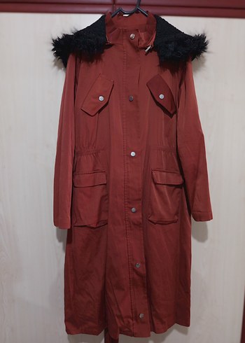 Kiremit Uzun Kürklü Kadın Parka - Görsel 4