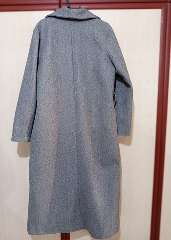 Gri Düğmeli Uzun Kaban - Görsel 3