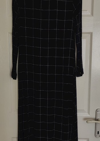 Siyah Ekoseli Uzun Elbise - Görsel 2