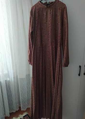 Kahverengi vintage elbise