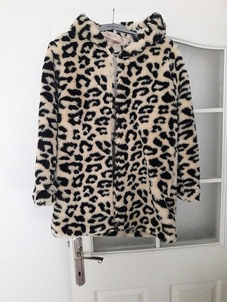 peluş leopark kürk kaban yeni moda