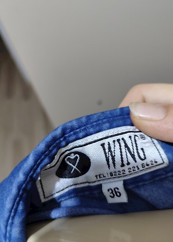 Mavi Kısa Kollu Kot Gömlek - Görsel 6