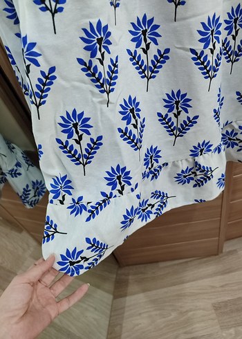 Mavi Desenli Bohem Uzun Elbise - Görsel 4