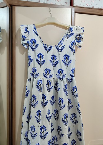 Mavi Desenli Bohem Uzun Elbise - Görsel 3