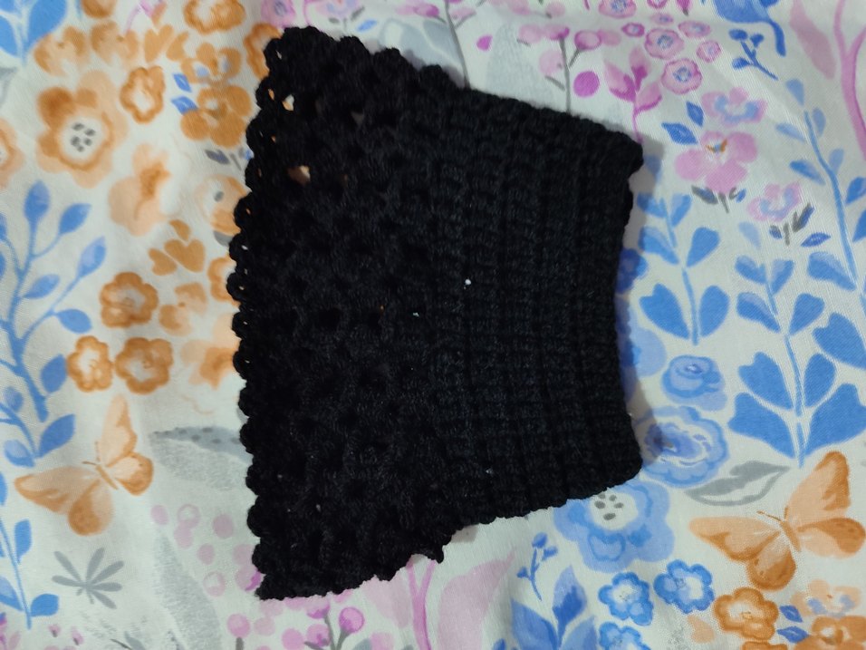 Siyah Örgü vintage Kadın Eldiveni - Görsel 3