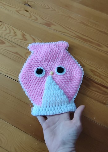 Pembe Nakışlı Örgü banyo lifi - Görsel 2