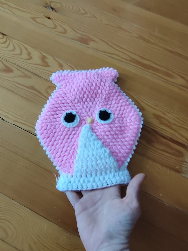 Pembe Nakışlı Örgü banyo lifi - Görsel 2