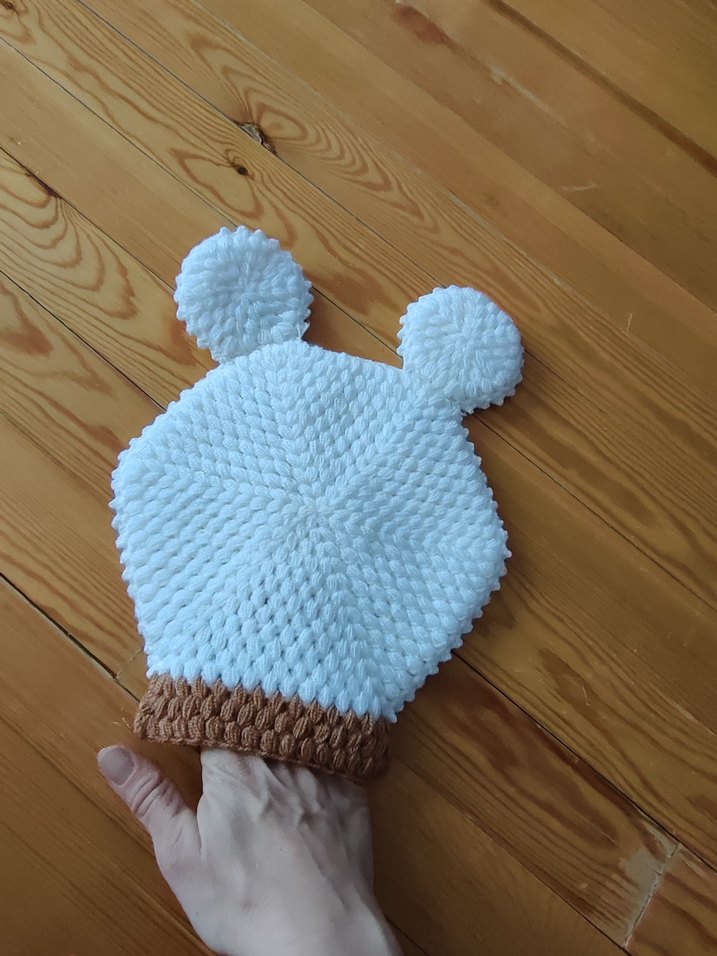 Ayı figürlü örgü fırın eldiveni - Görsel 3