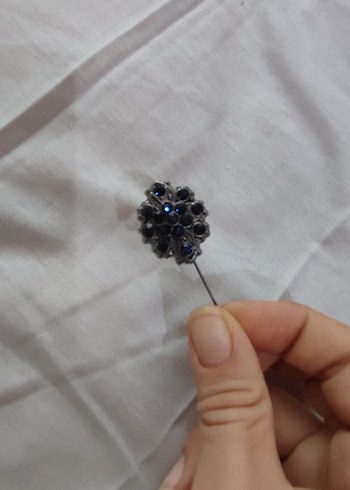 Vintage Nakışlı Mavi Gotik Broş - Görsel 4