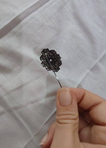 Vintage Nakışlı Mavi Gotik Broş - Görsel 5