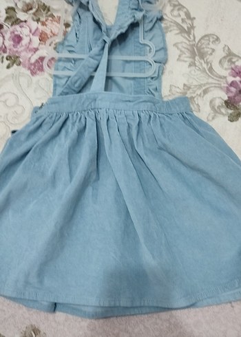 Kız Çocuk Fırfırlı kadife Elbise - Görsel 3