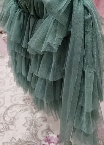 Turkuaz Kat Kat Kız Etek - Görsel 5