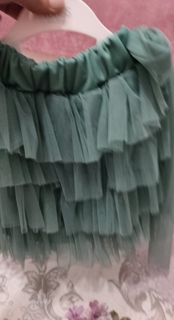 Turkuaz Kat Kat Kız Etek - Görsel 3