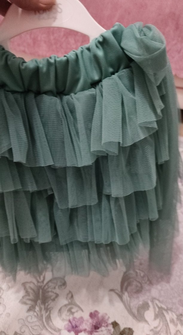 Turkuaz Kat Kat Kız Etek - Görsel 4