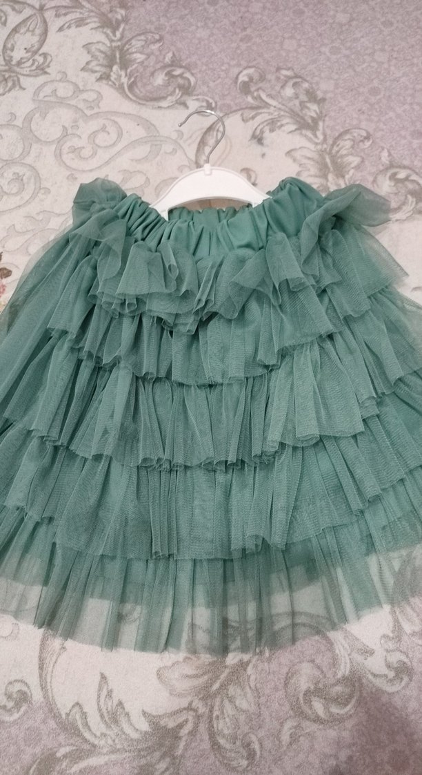 Turkuaz Kat Kat Kız Etek - Görsel 2