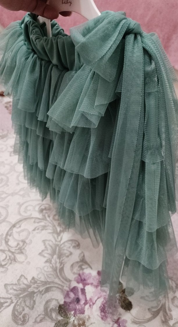 Turkuaz Kat Kat Kız Etek - Görsel 5