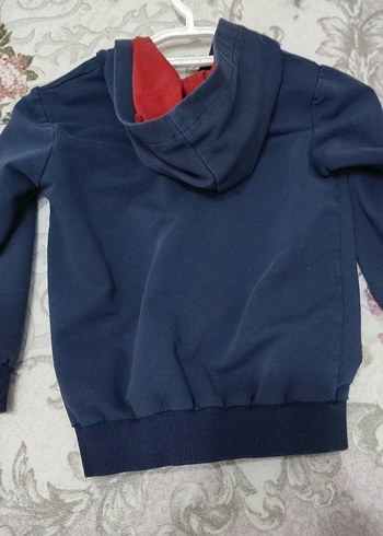 Erkek Çocuk Lacivert Fermuarlı Kapüşonlu Ceket - Görsel 2