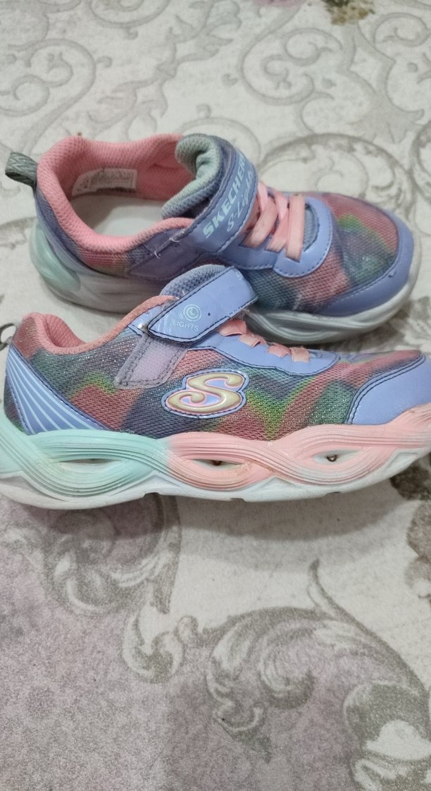 Kız Çocuk Pembe Bağcıklı ve Cırtcırtlı Spor Ayakkabı - Görsel 4