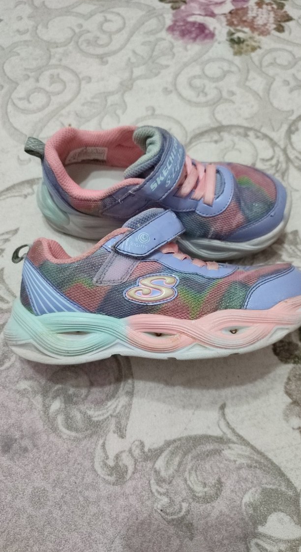 Kız Çocuk Pembe Bağcıklı ve Cırtcırtlı Spor Ayakkabı - Görsel 3