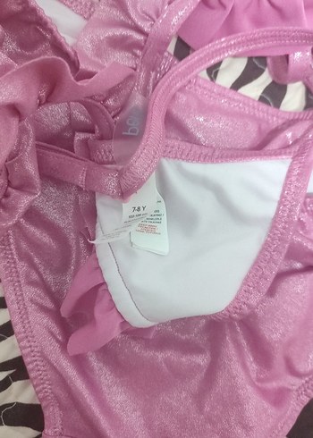 Pembe Fırfırlı İpli kız çocuk Bikini - Görsel 3
