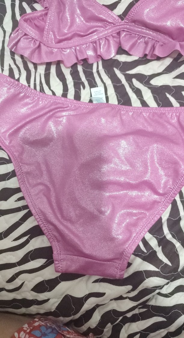 Pembe Fırfırlı İpli kız çocuk Bikini - Görsel 2