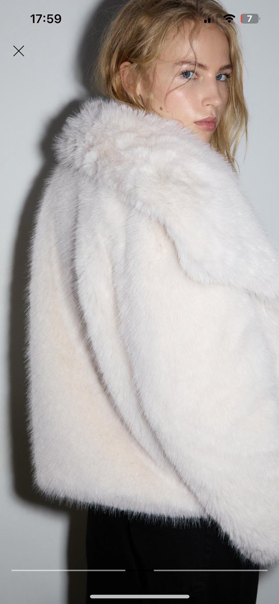 Beyaz Midi Kadın Suni Kürk Ceket - Görsel 3