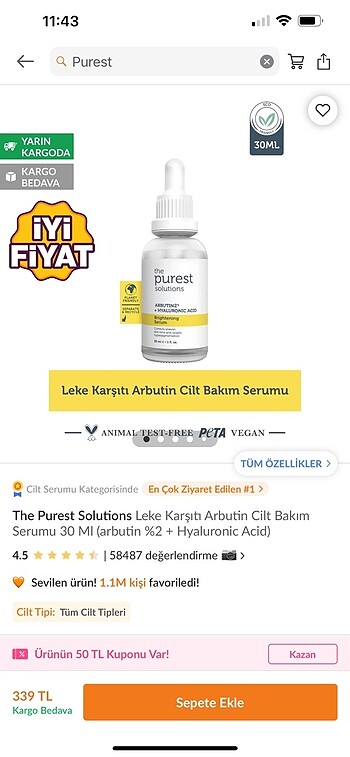 Beden Renk The purest arbutin serum