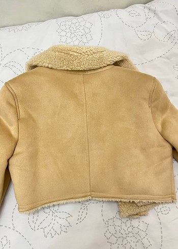 Bershka Bej Kürklü Kadın mont - Görsel 6