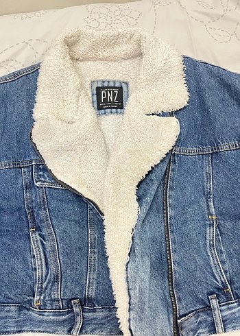 Kadın Mavi Kürklü Kot Ceket - Görsel 5