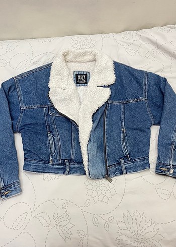 Kadın Mavi Kürklü Kot Ceket - Görsel 4