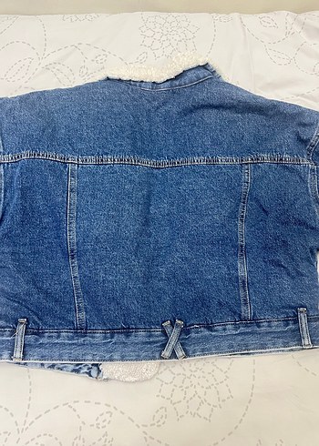 Kadın Mavi Kürklü Kot Ceket - Görsel 6