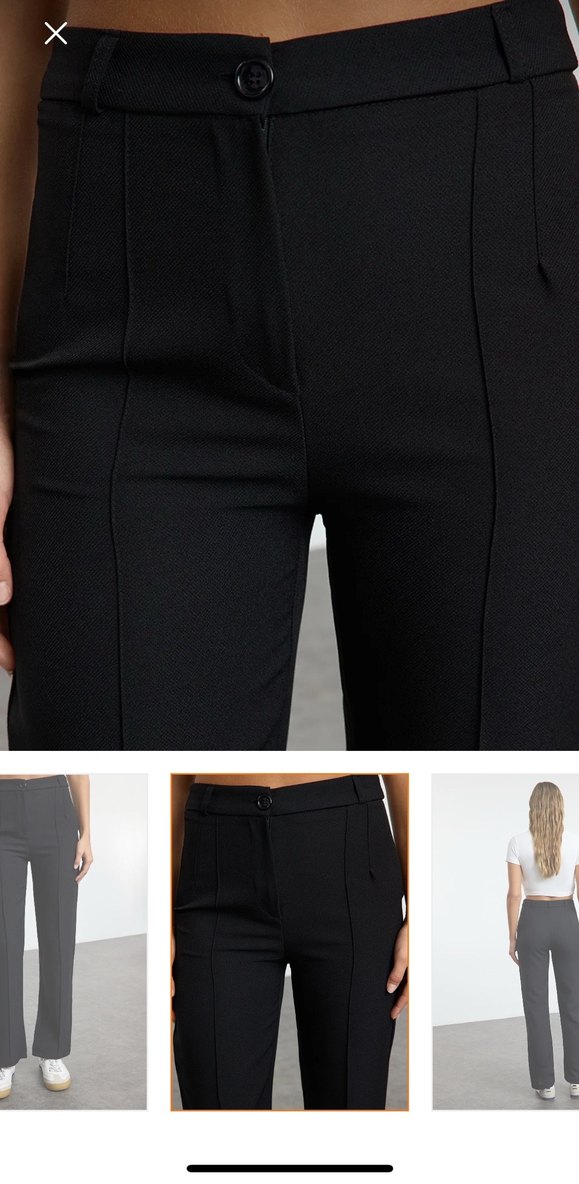 Kadın Siyah  Kumaş Pantolon - Görsel 3