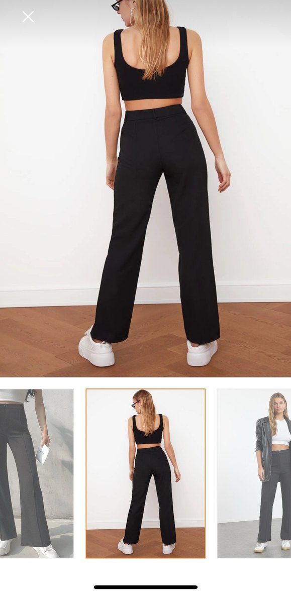 Kadın Siyah  Kumaş Pantolon - Görsel 2