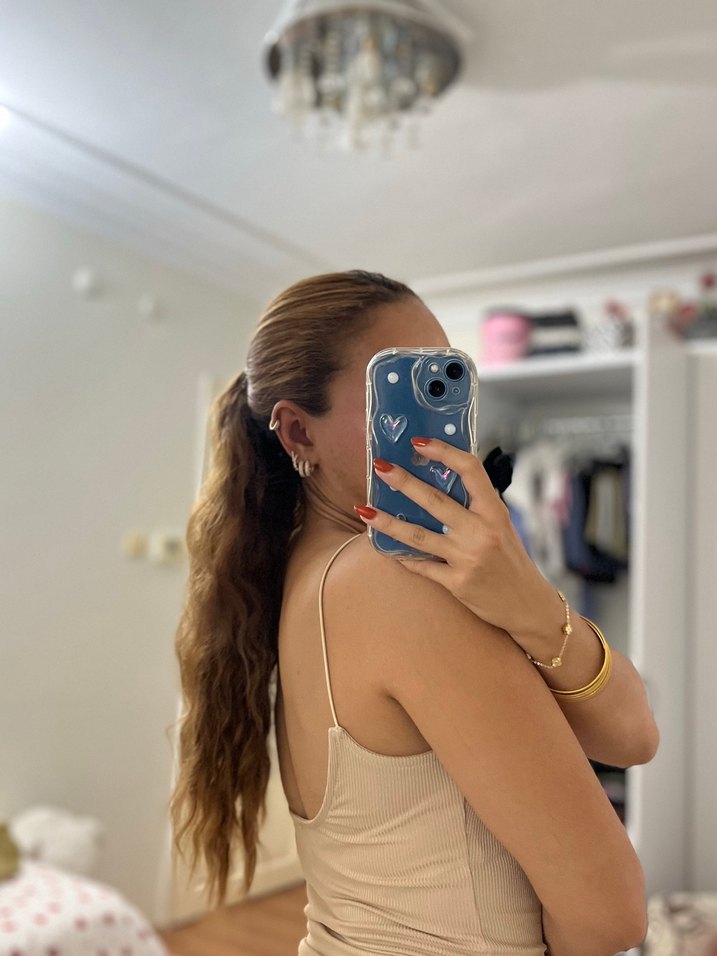 Bej Mini Elbise - Görsel 2